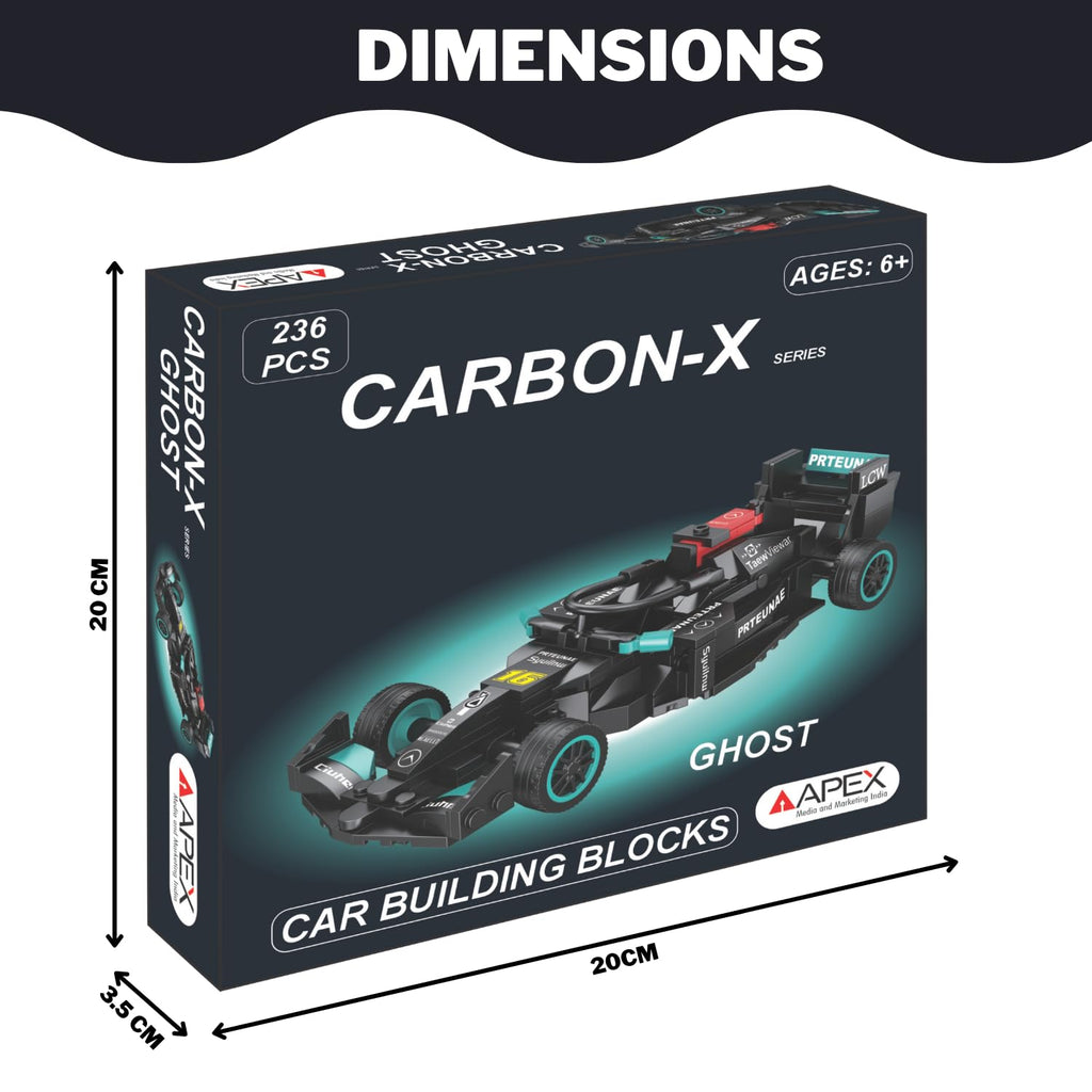 Pit Shop  F1 Car Building Blocks Set 236 Pcs | Racing Car Construction Toy for Kids Age 6+ | STEM Learning Toy | Creative DIY Model Kit for Boys & Girls (Ghost)