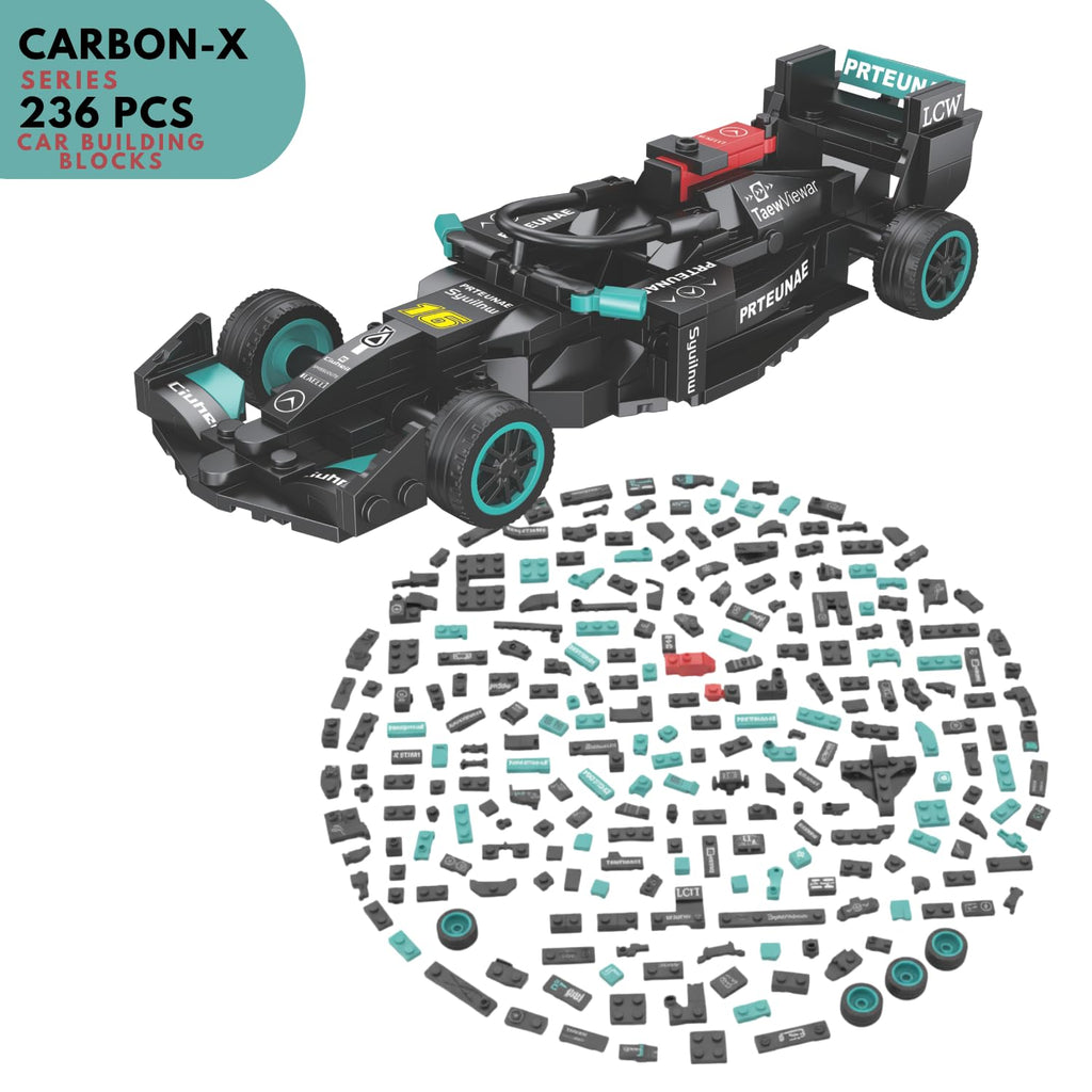 Pit Shop  F1 Car Building Blocks Set 236 Pcs | Racing Car Construction Toy for Kids Age 6+ | STEM Learning Toy | Creative DIY Model Kit for Boys & Girls (Ghost)