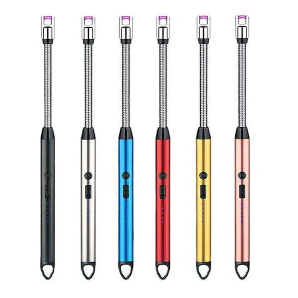 USB Rechargeable Electric Plasma Lighter – Flameless Windproof Arc Lighter with 360° Flexible Neck for Puja Lamps, Gas Stove & Candles